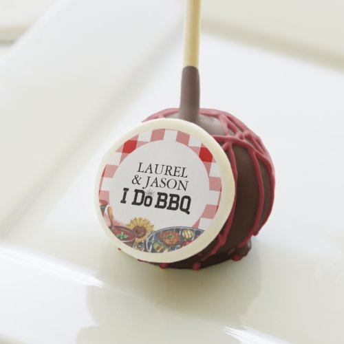 Rustic I Do BBQ Couple Shower Party Gingham Cake Pops