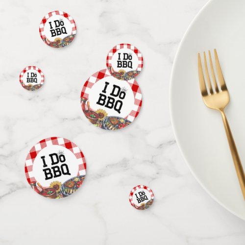 Rustic I Do BBQ Couple Shower Party Gingham Confetti