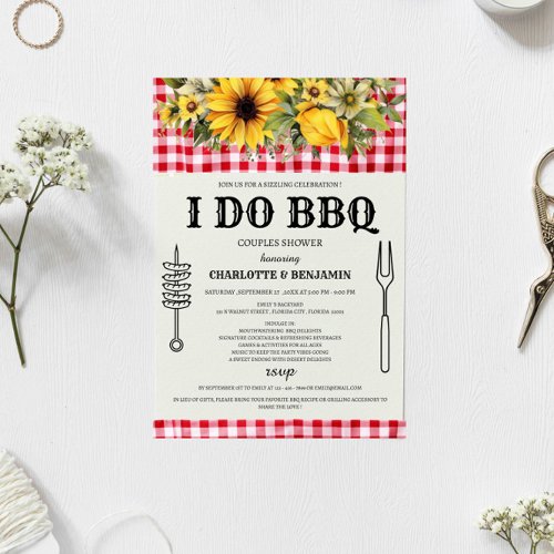 Rustic I DO BBQ Couples Shower Invitation