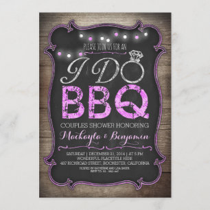 rustic I do BBQ couples shower invitation