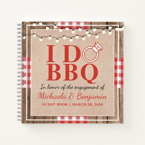 Rustic I Do BBQ Engagement Party Couple Guest Book