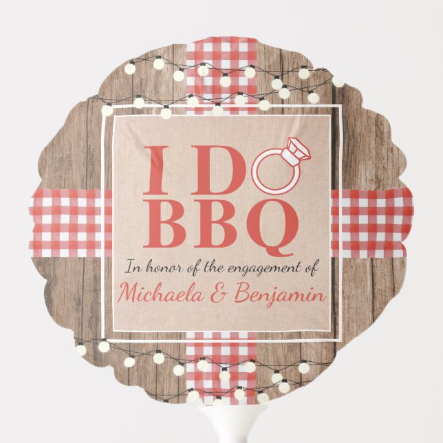 Rustic I Do BBQ Engagement Party Couples Shower Balloon (Front)