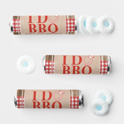 Rustic I Do BBQ Engagement Party Couples Shower Breath Savers Mints
