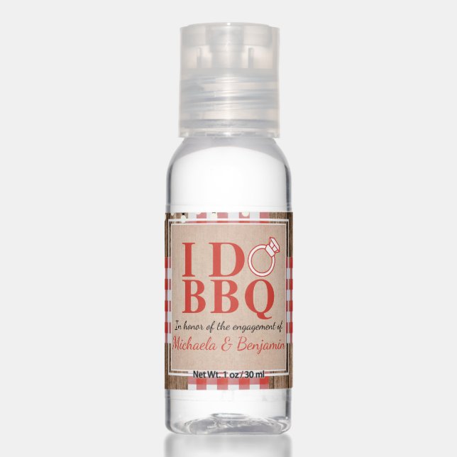 Rustic I Do BBQ Engagement Party Couples Shower Hand Sanitizer (Front)