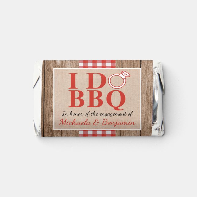 Rustic I Do BBQ Engagement Party Couples Shower Hershey's Miniatures (Front)