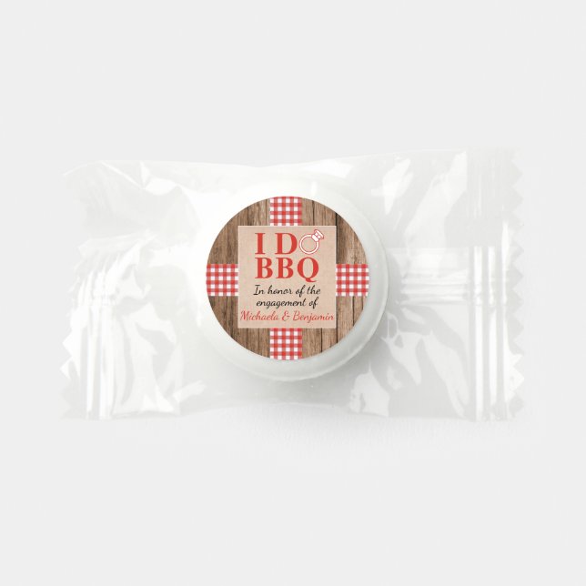 Rustic I Do BBQ Engagement Party Couples Shower Life Saver® Mints (Front)