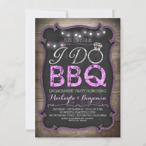 rustic I do BBQ engagement party invitation