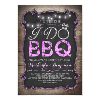 rustic I do BBQ engagement party invitation