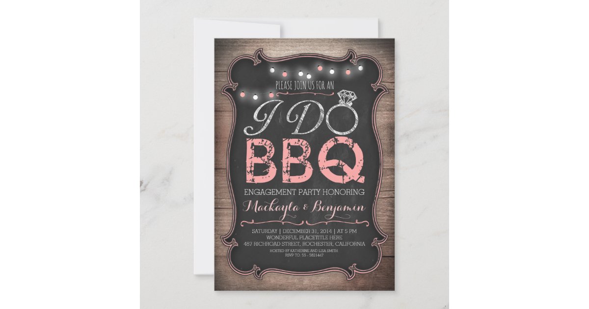 Rustic I Do Bbq Engagement Party Invitation Zazzle