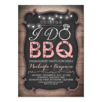 rustic I do BBQ engagement party invitation