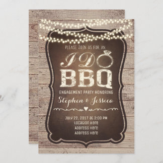 Rustic I Do BBQ Engagement Party Invitation