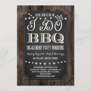 Rustic I Do BBQ Engagement Party Invitations