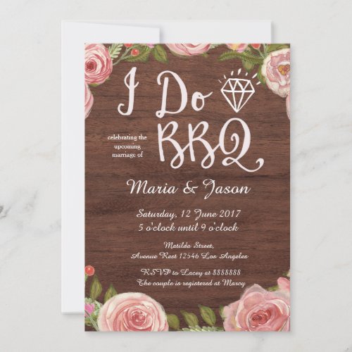 Rustic I do bbq invitation