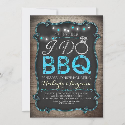 rustic I do BBQ rehearsal dinner invitation 5" X 7" Invitation Card