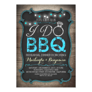 rustic I do BBQ rehearsal dinner invitation