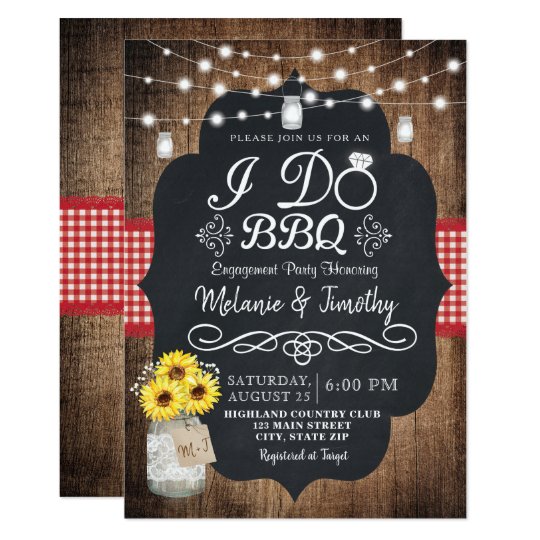 rustic i do bbq sunflower engagement invitations zazzle com