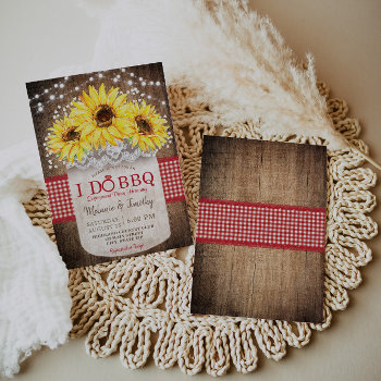 Rustic I Do Bbq Sunflower Engagement Invitations by YourMainEvent at Zazzle