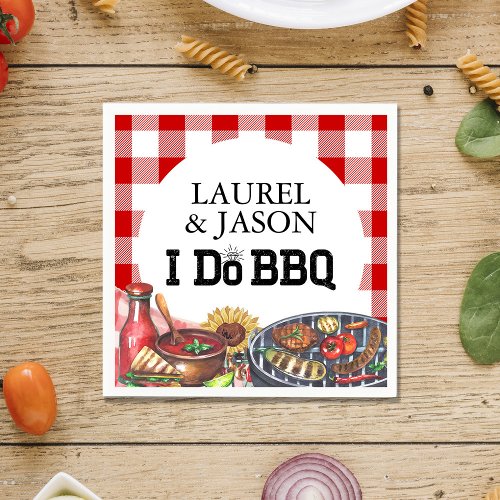 Rustic I Do BBQ Sunflower Engagement Party Napkins