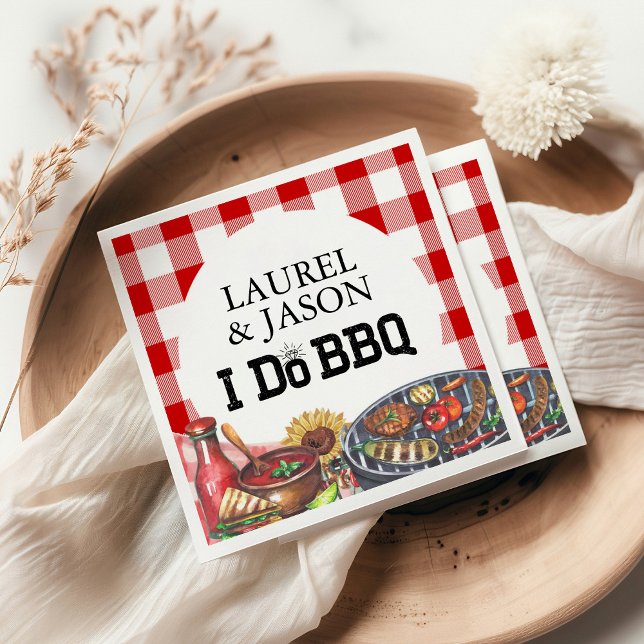 Rustic I Do BBQ Sunflower Engagement Party Napkins (Creator Uploaded)