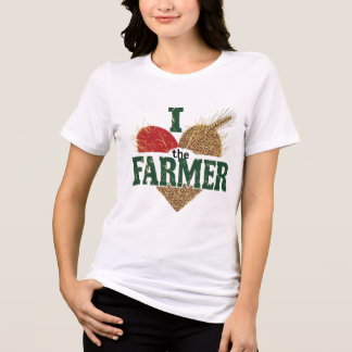 Rustic "I Heart the Farmer" Agricultural Graphic Tri-Blend Shirt