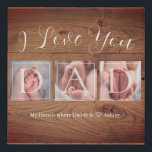 Rustic I Love You Dad Photo Faux Canvas Print<br><div class="desc">Create your own photo art for Dad! Personalized with your own text. You can further customize this design by selecting the "customize further" link if desired.</div>