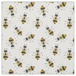 Rustic Illustrated Bee Fabric