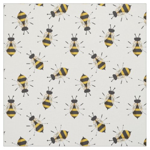 Rustic Illustrated Bee Fabric