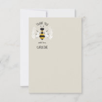 Rustic Illustrated Bee Flat Thank You Note Card