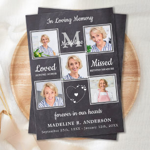 Rustic In Loving Memory 5 Photos Memorial Funeral Thank You Card