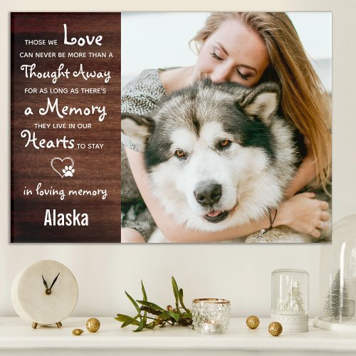 Rustic In Loving Memory Dog Pet Memorial Photo Acrylic Print