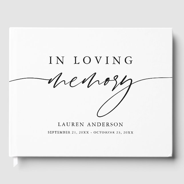 Rustic In Loving Memory Funeral Memorial GuestBook (Front)