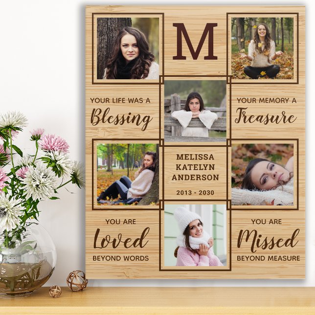  Rustic In Loving Memory Memorial Keepsake Photo Acrylic Print (Creator Uploaded)