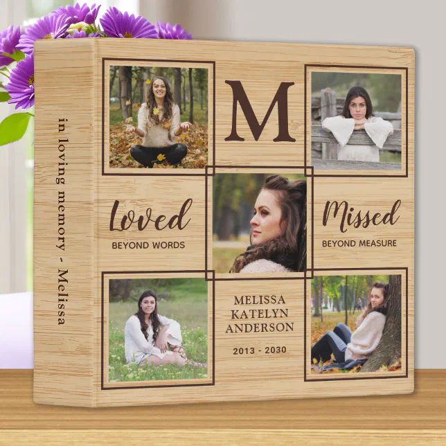 Rustic In Loving Memory Memorial Photo Album 3 Ring Binder | Zazzle