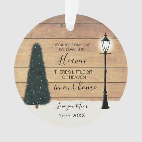 Rustic In Loving Memory Memorial Photo Ceramic  Or Ornament