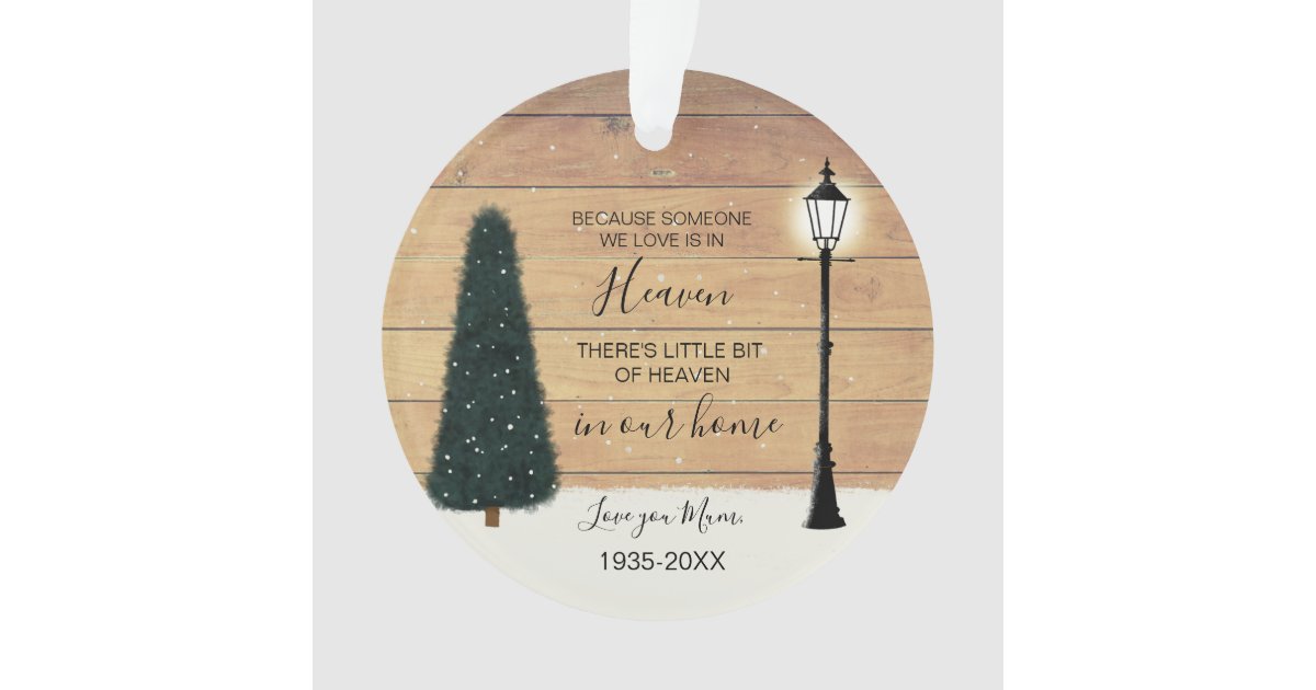Rustic In Loving Memory Memorial Photo Ceramic Or Ornament | Zazzle