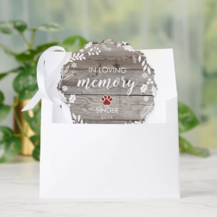 Rustic In Loving Memory PET Memorial Photo Ornament Card