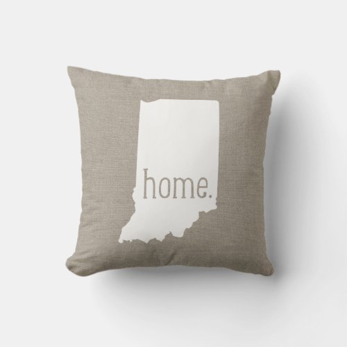 Rustic Indiana Home State Throw Pillow