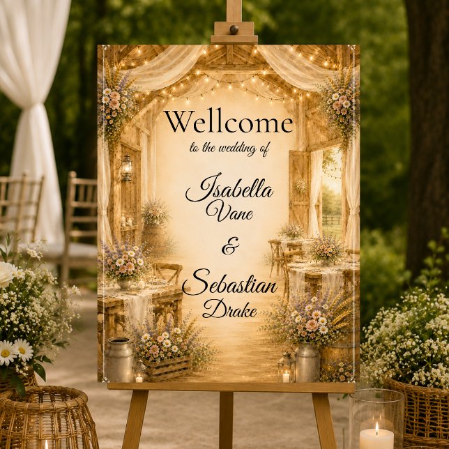 Rustic Indoor Barn Wedding Foam Board (Creator Uploaded)