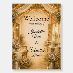 Rustic Indoor Barn Wedding Foam Board
