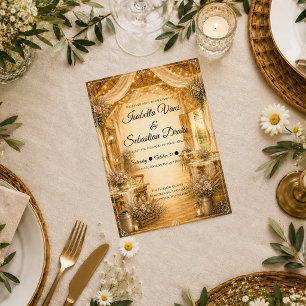 Rustic Indoor Barn Wedding Invitation