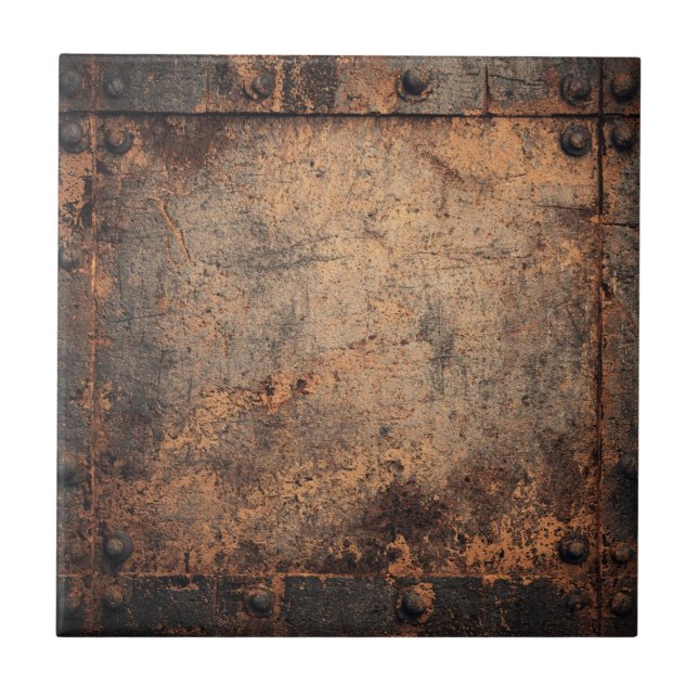 Rustic Industrial Metal Ceramic Tile (Front)
