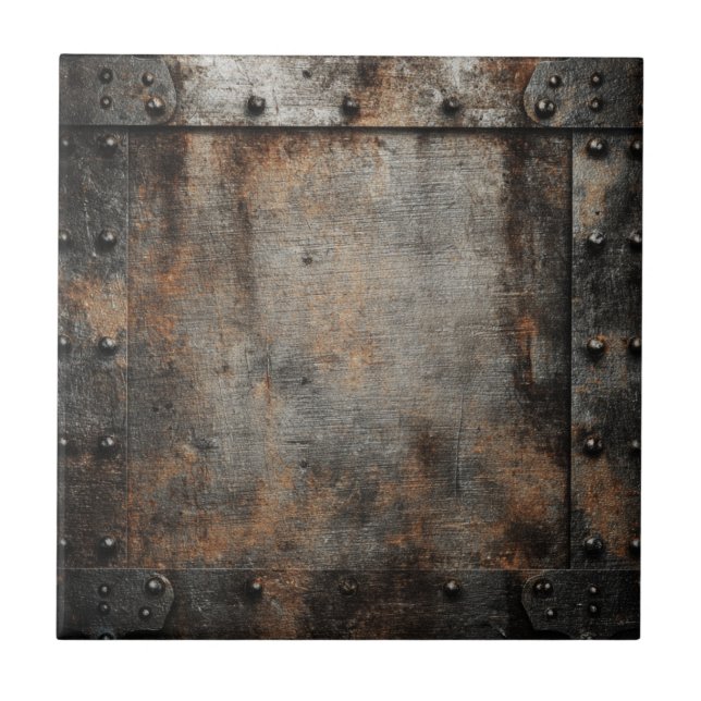 Rustic Industrial Metal Ceramic Tile (Front)