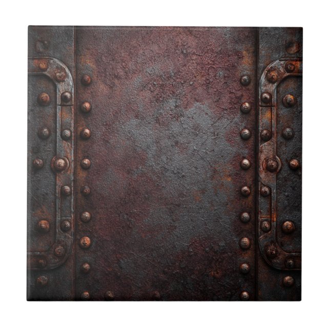 Rustic Industrial Metal Ceramic Tile (Front)