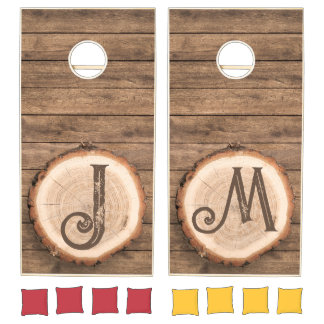 Rustic Initial Cornhole Set