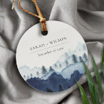 Rustic Ink Blue Navy Pine Woods Mountain Wedding Favor Tags<br><div class="desc">For any further customisation or any other matching items,  please feel free to contact me at yellowfebstudio@gmail.com</div>