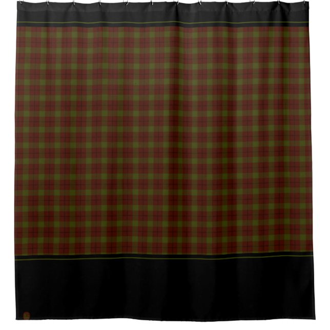 Rustic Inn Shower Curtains Fabric with Black Trim (Front)