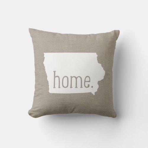 Rustic Iowa Home State Throw Pillow