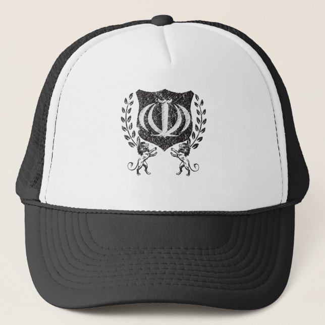 Rustic Iranian Shield Trucker Hat (Front)