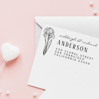 Rustic Iris Flower Custom Names Return Address