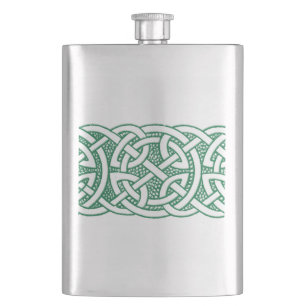 Rustic Irish Celtic Knot Ornament Hip Flask
